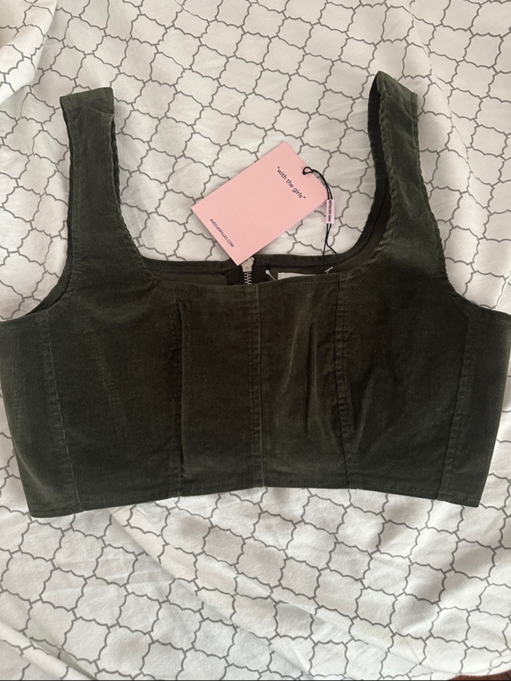 Women’s Dark Green Crop Tank Top
